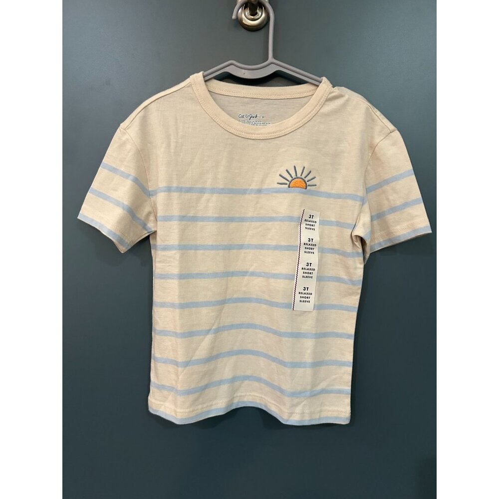 New Toddler Boys' 3T Short Sleeve Embroidered Sun T-Shirt - Cat & Jack